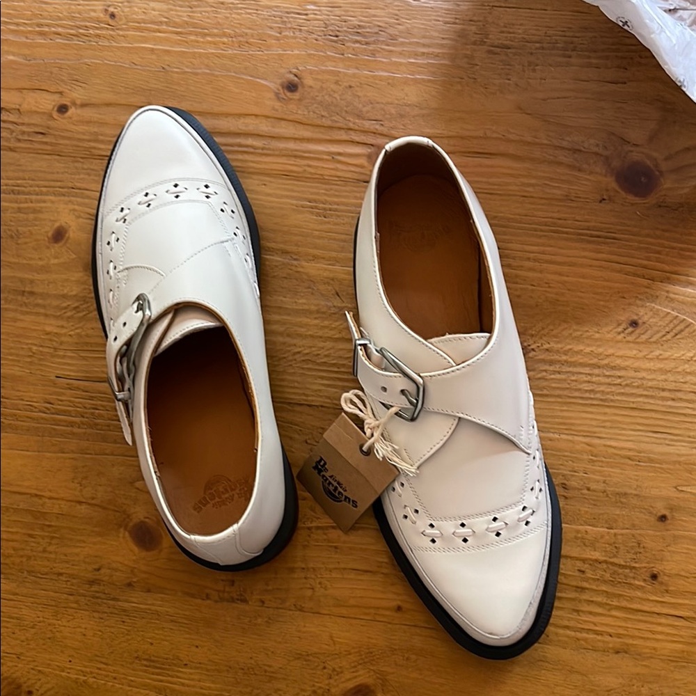 Dr. Martens White Leather Unisex Shoes